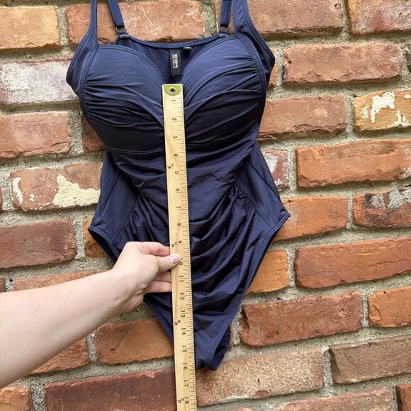 Bond-Eye Blue One Piece Swim Suit Ruched Size Unknown See Measurements - Picture 6 of 7